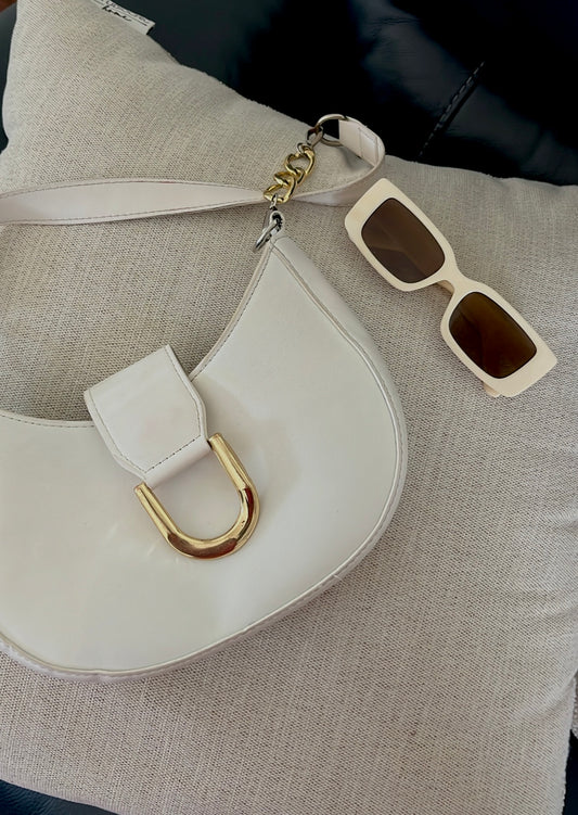 White Deluxe Shoulder Purse Bag